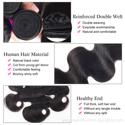 wholesale top quality unprocessed Mink Brazilian raw Extension Body Wave Human Virgin Hair Bundle